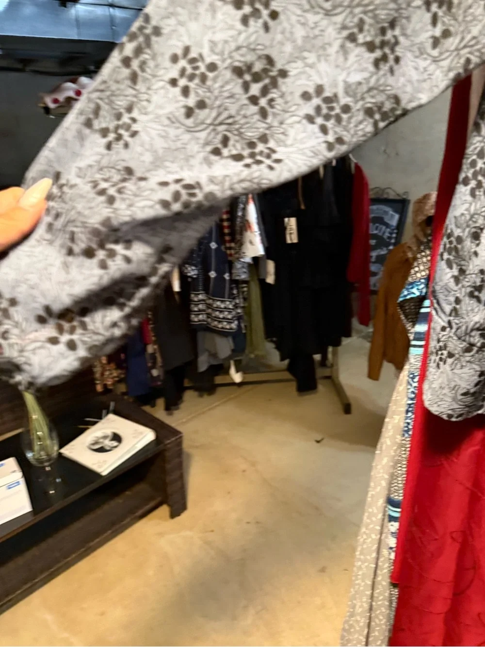 Michael Kors Black and Gray Floral Long-Sleeve Blouse